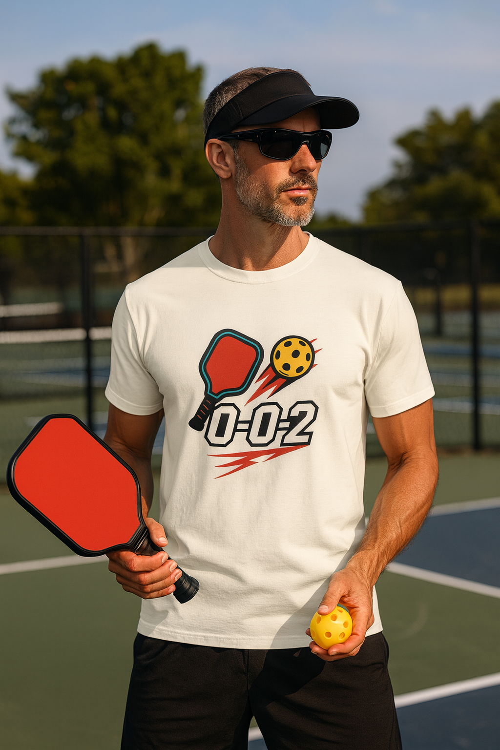 Pickleball 0-0-2 Power Serve Tee Soft Garment-Dyed Pickleball T-shirt 6 colors 100% cotton