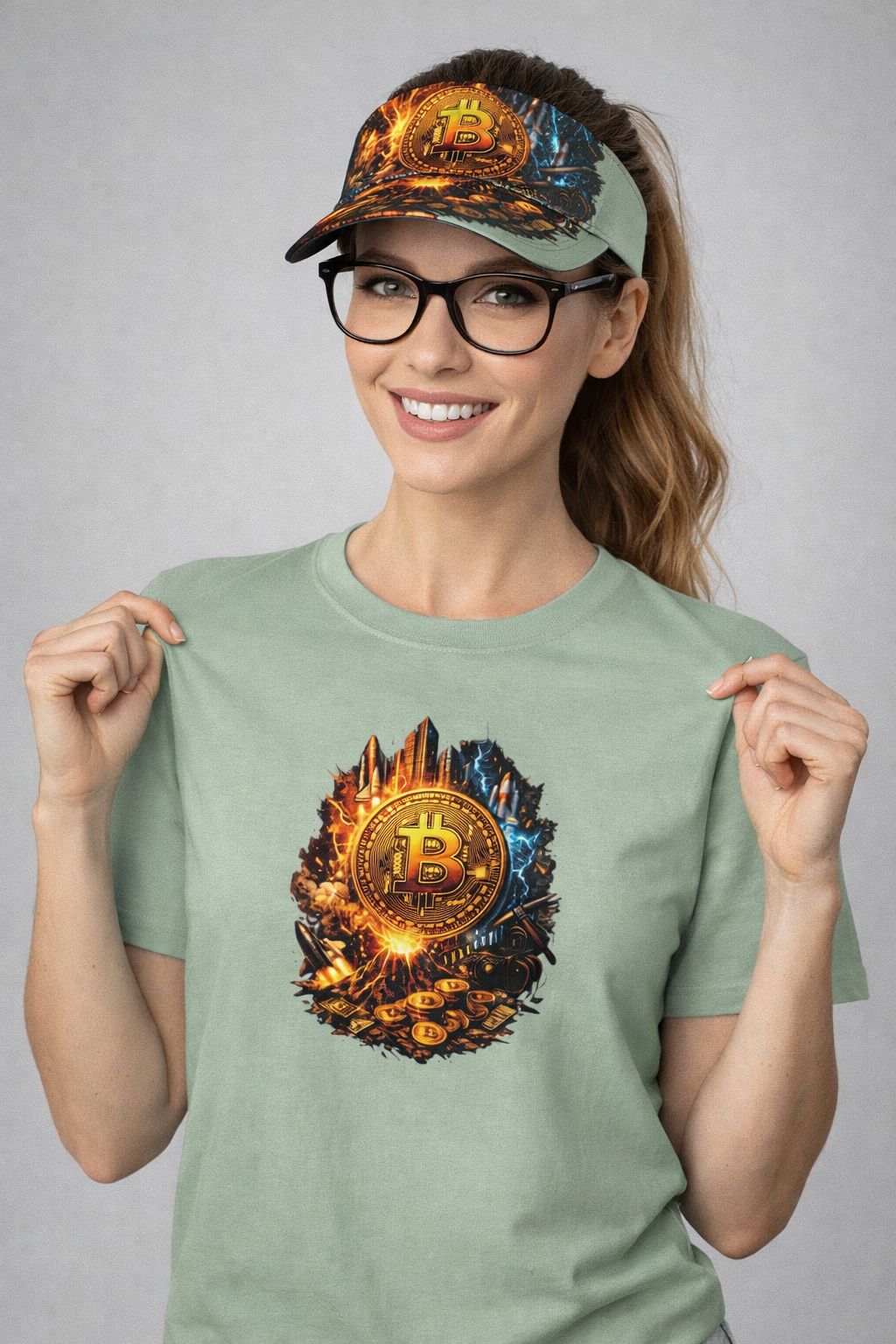 Bitcoin Fire & Steel T-Shirt Bold Crypto Graphic Tee Bitcoin Investor Shirt Digital Gold Crypto Shirt 3 colors 100% cotton