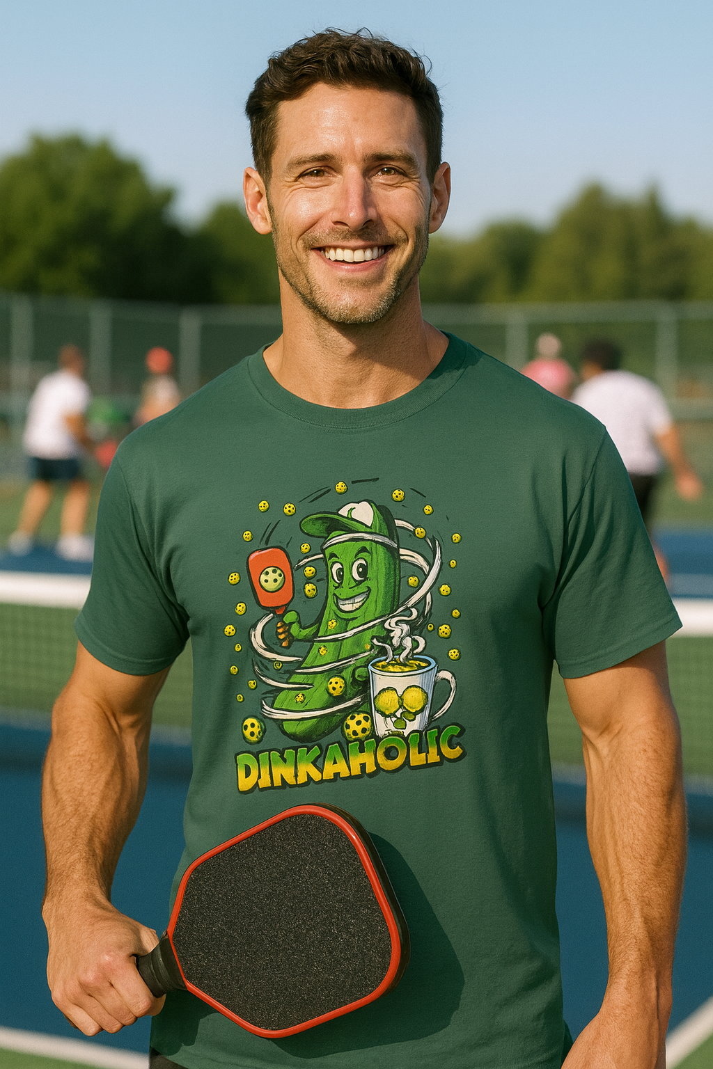 Funny Pickleball Dinkaholic Tee for Serious Dinkers 7 colors 100% cotton