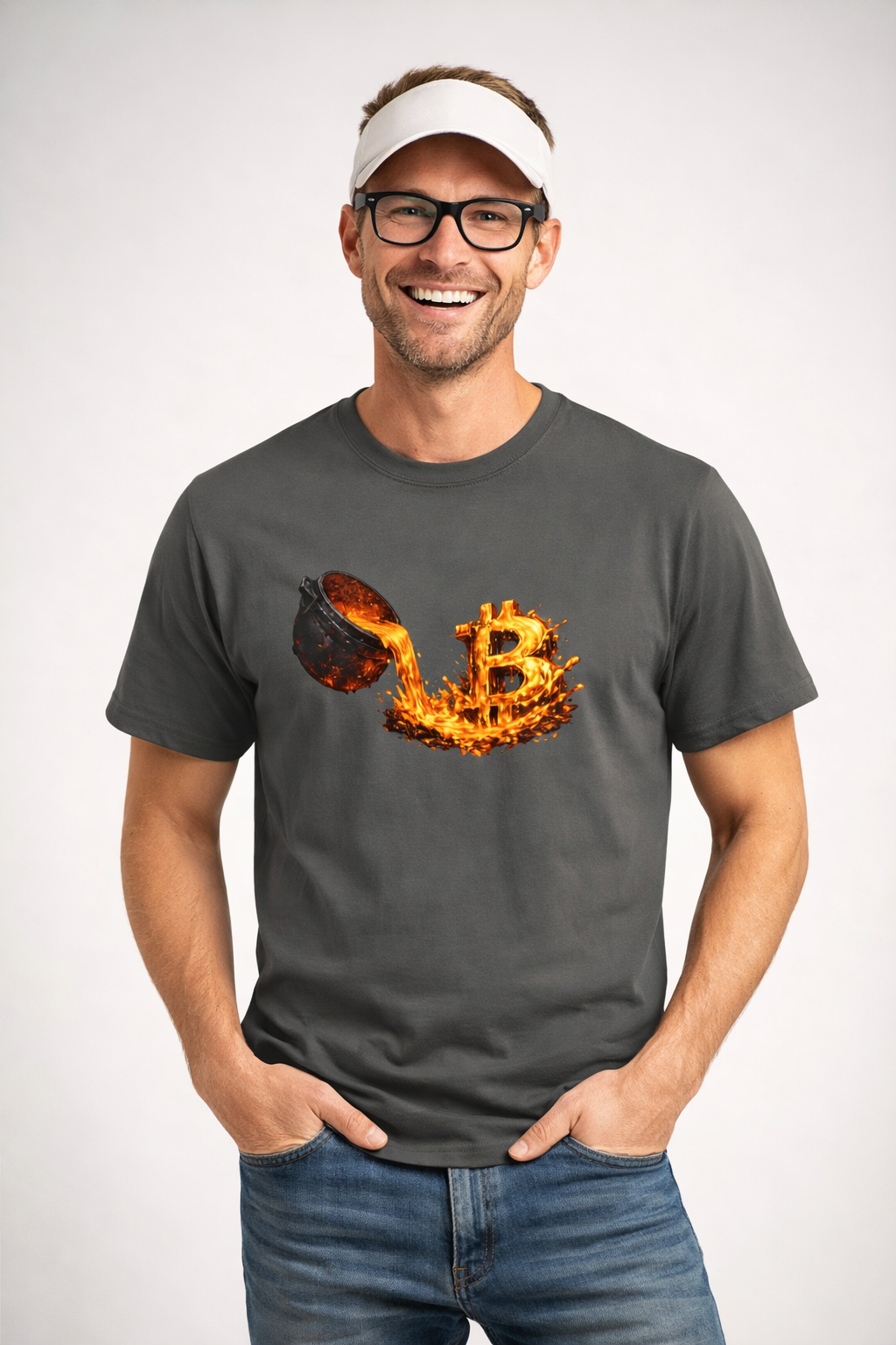Burning Bitcoin spoon T-shirt Crypto Investor Shirt Bitcoin Holder Apparel Digital Gold Graphic Tee 5 colors 100% cotton