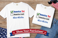 Sats and Stripes Clear Choice Patriotic Shirt America 1st Checked Tee Bold Freedom T-Shirt Patriotic Gift White