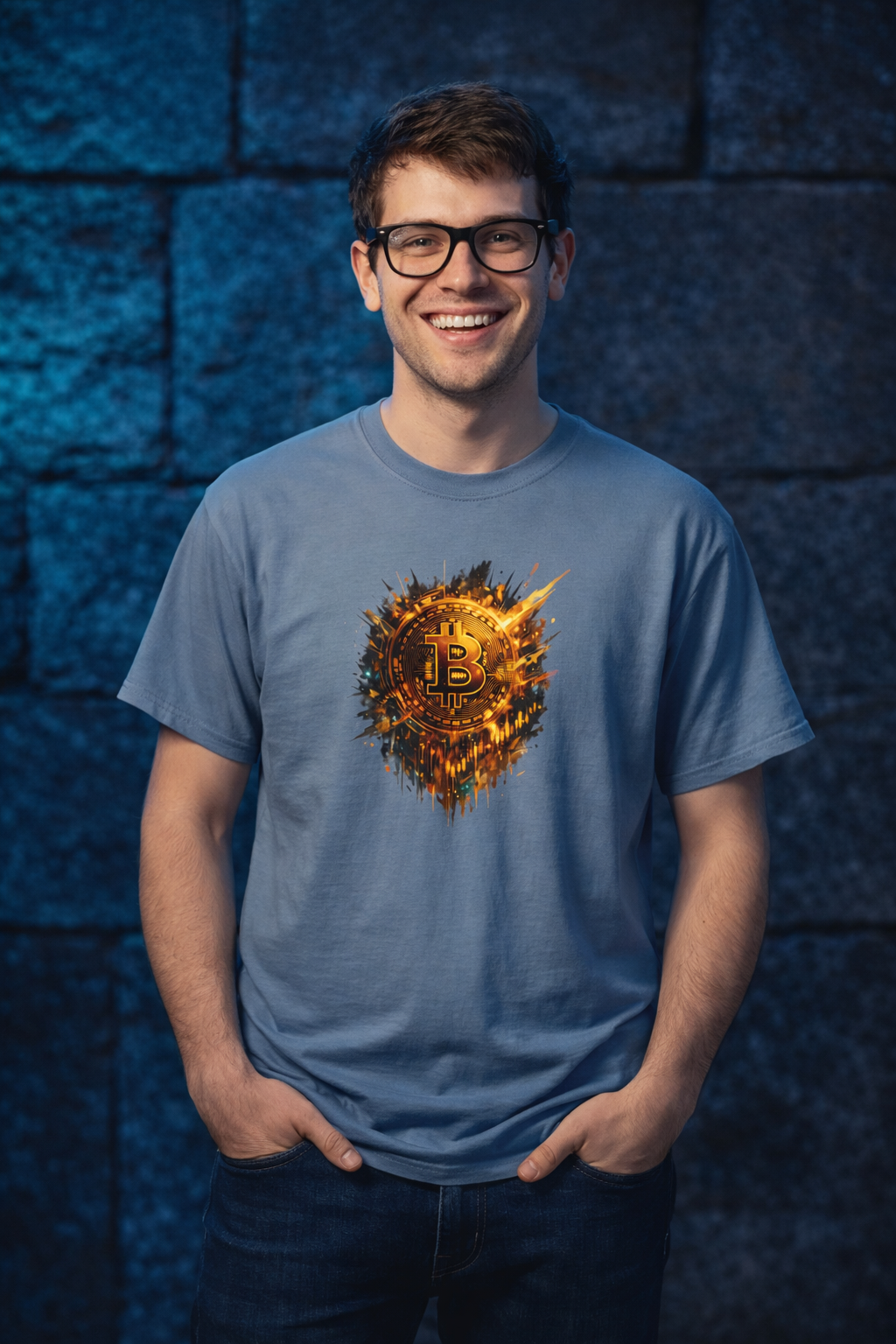 Bitcoin Fire Coin TShirt Bitcoin Shirt for Crypto Fans Digital Gold Streetwear Burning Bitcoin Logo T-shirt 11 colors 100% cotton