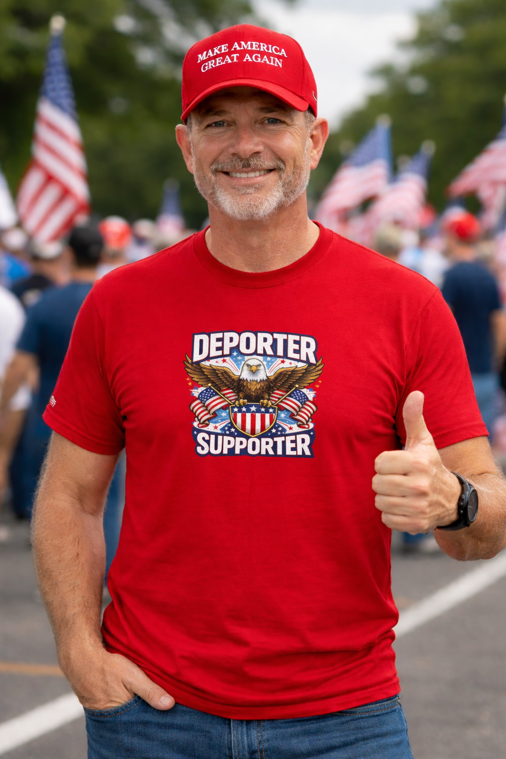 Deporter Unterstützer Patriotisches T-Shirt America First Adler T-Shirt Pro Grenze Kleidung Geschenk für Patrioten 9 Farben 100% Baumwolle