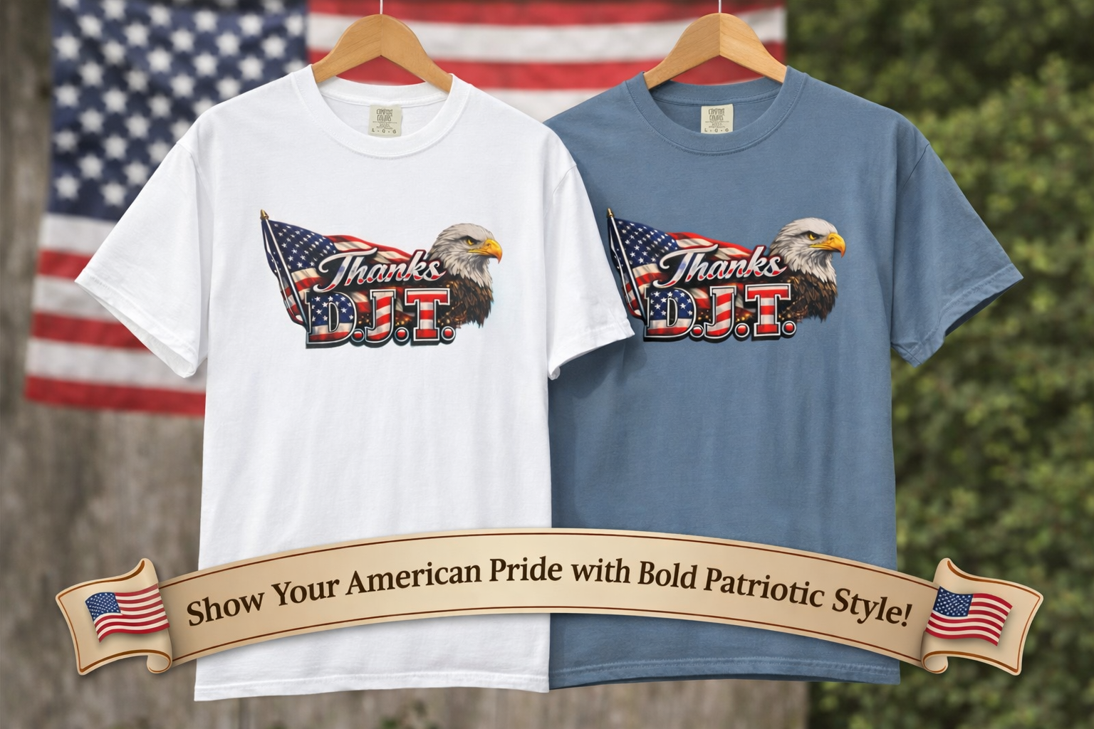 Thanks D.J.T Patriotic Eagle Shirt American Flag TShirt USA Pride Tee Fourth of July Apparel Patriotic Gift 7 colors 100% cotton