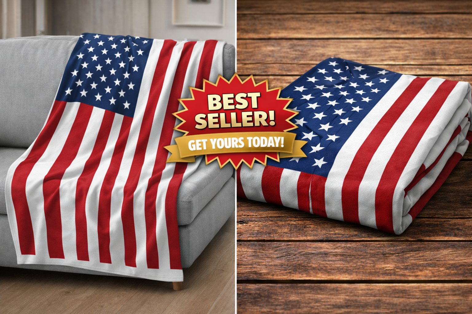 American Flag Throw Blanket Red White Blue Patriotic USA Couch Throw Military Gift July 4th Decor USA Flag Blanket 50 x 60