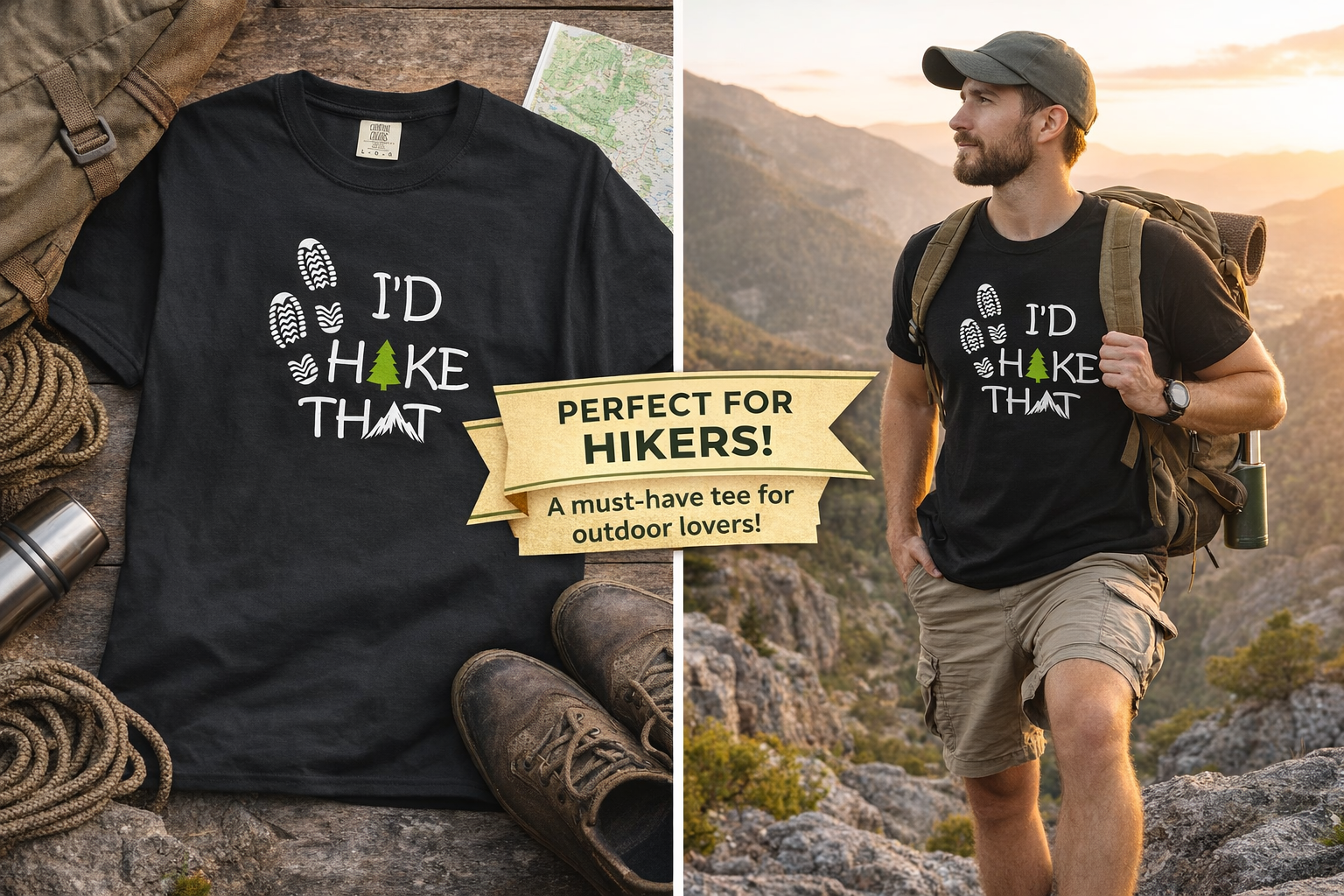 I'd Hike That Shirt Outdoor Lover Gift Camping Shirt Nature Graphic Tee Trail Shirt Adventure T-Shirt 7 colors 100% cotton