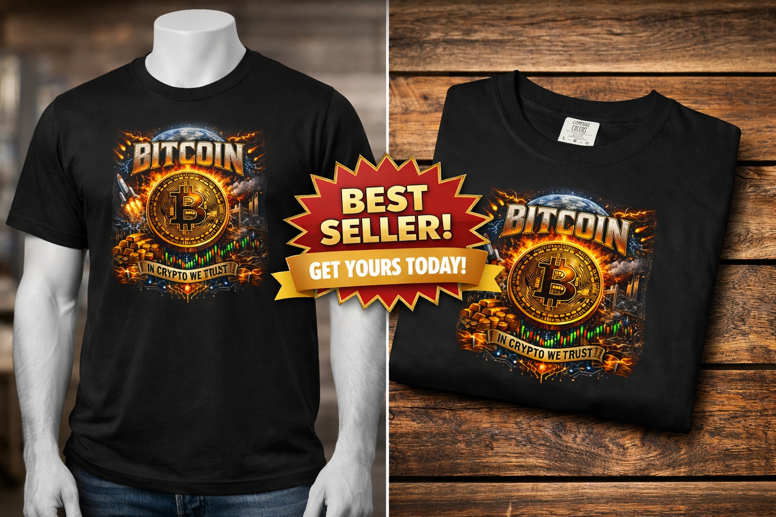 Bitcoin T-Shirt Crypto Investor Shirt In Crypto We Trust Tee Gift for Crypto Trader BTC Lover Apparel 4 colors 100% cotton