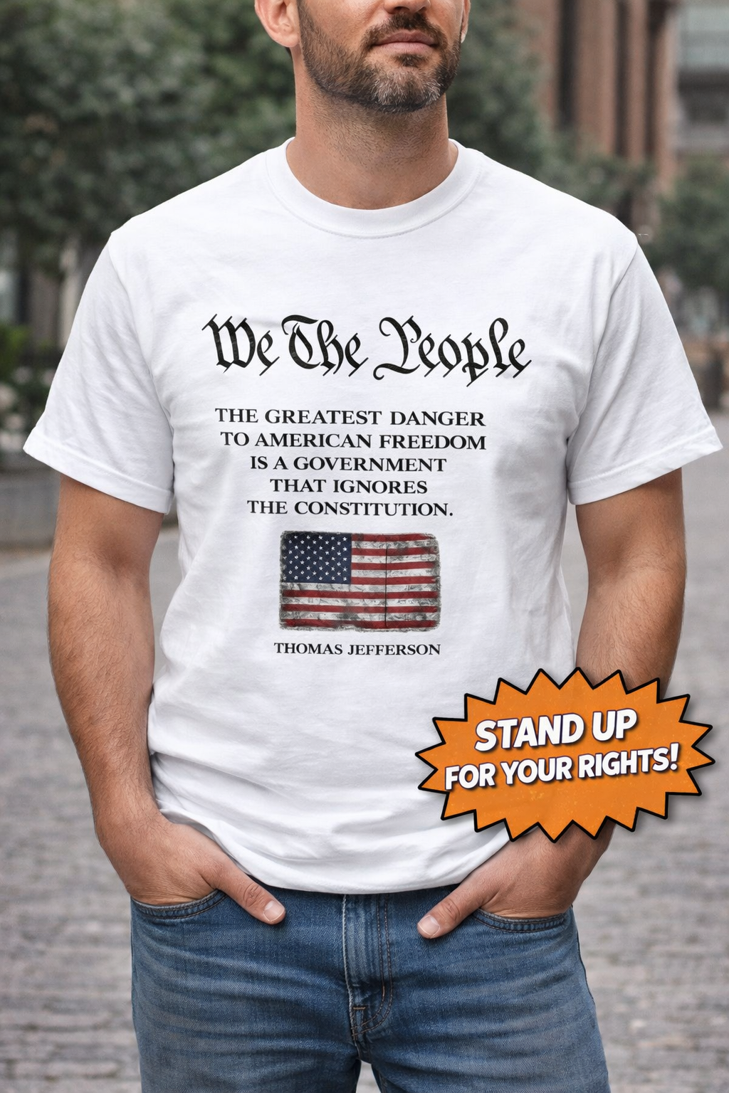 We The People Shirt Patriotic Constitution Tee Freedom USA Flag T-Shirt American Liberty Graphic Tee 3 colors 100% cotton