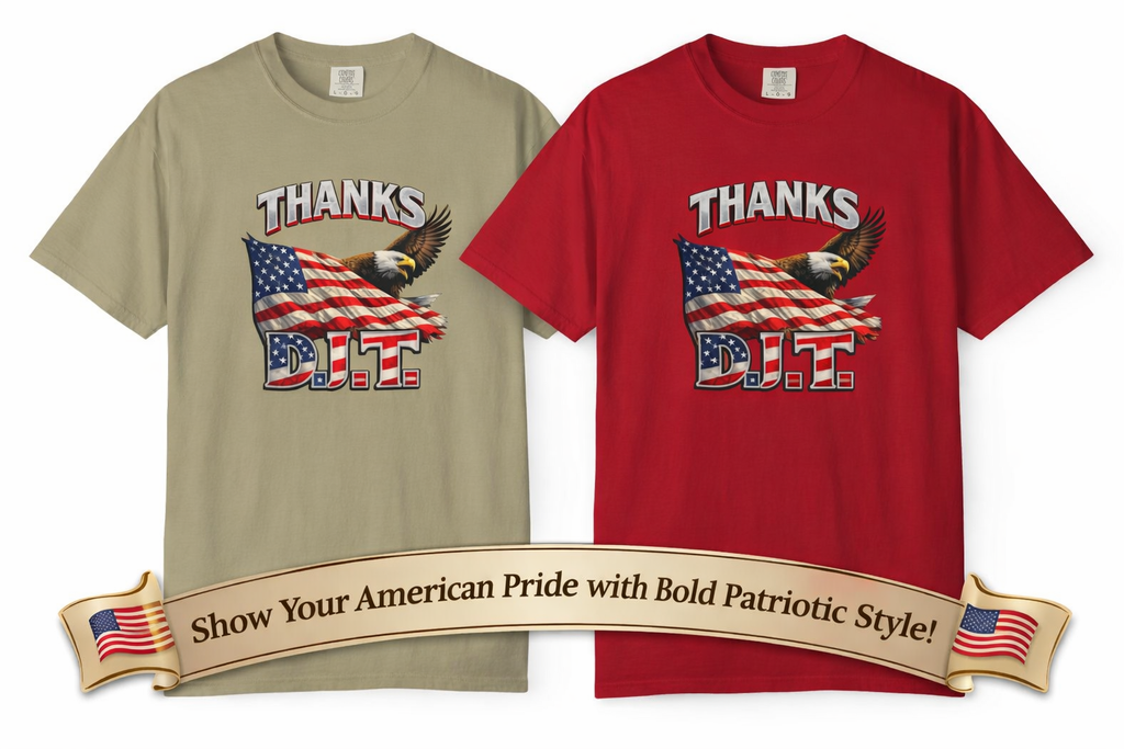Thanks D.J.T. Tee USA Pride Graphic TShirt Freedom Lover Gift Patriotic Apparel 7 colors 100% cotton