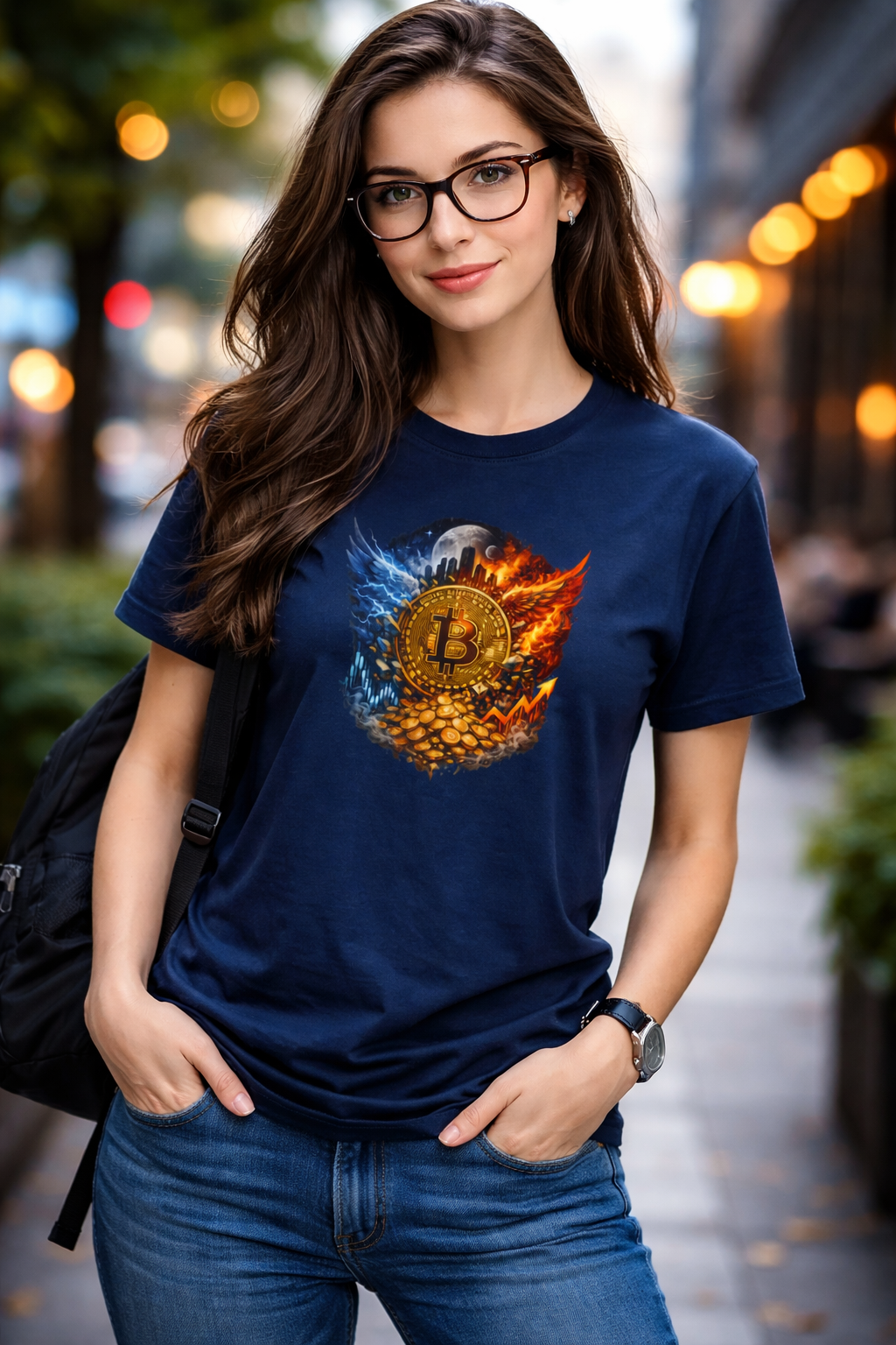 Bitcoin Fire & Ice Crest TShirt Crypto Nerd Shirt Bitcoin Streetwear Tee Gift for Crypto Investor 8 colors 100% cotton