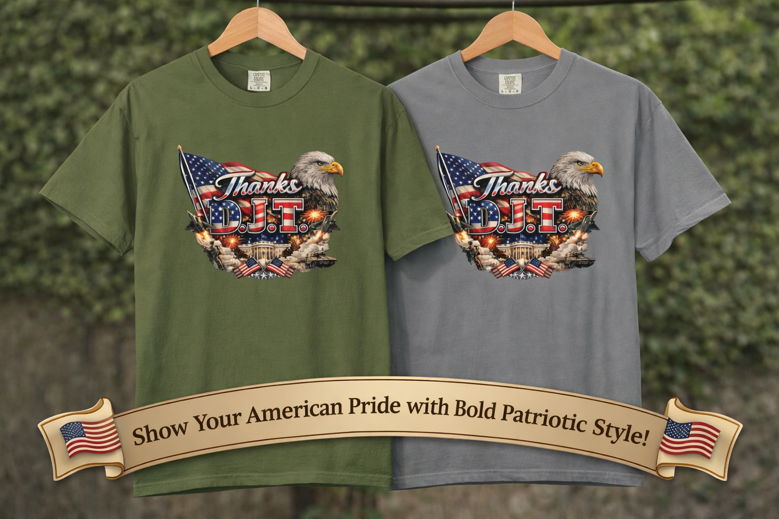 Thanks D.J.T Patriotic Eagle Shirt American Flag Graphic Tee USA Pride Freedom T-Shirt Patriotic Gift 7 colors 100% cotton