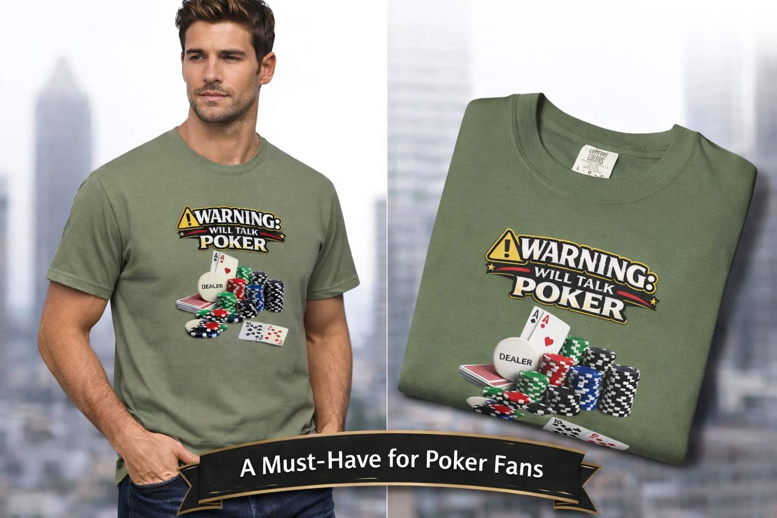 Warning Will Talk Poker Shirt Funny Poker Player Tee Casino Night T-Shirt Poker Lover Apparel 7 colors 100% cotton