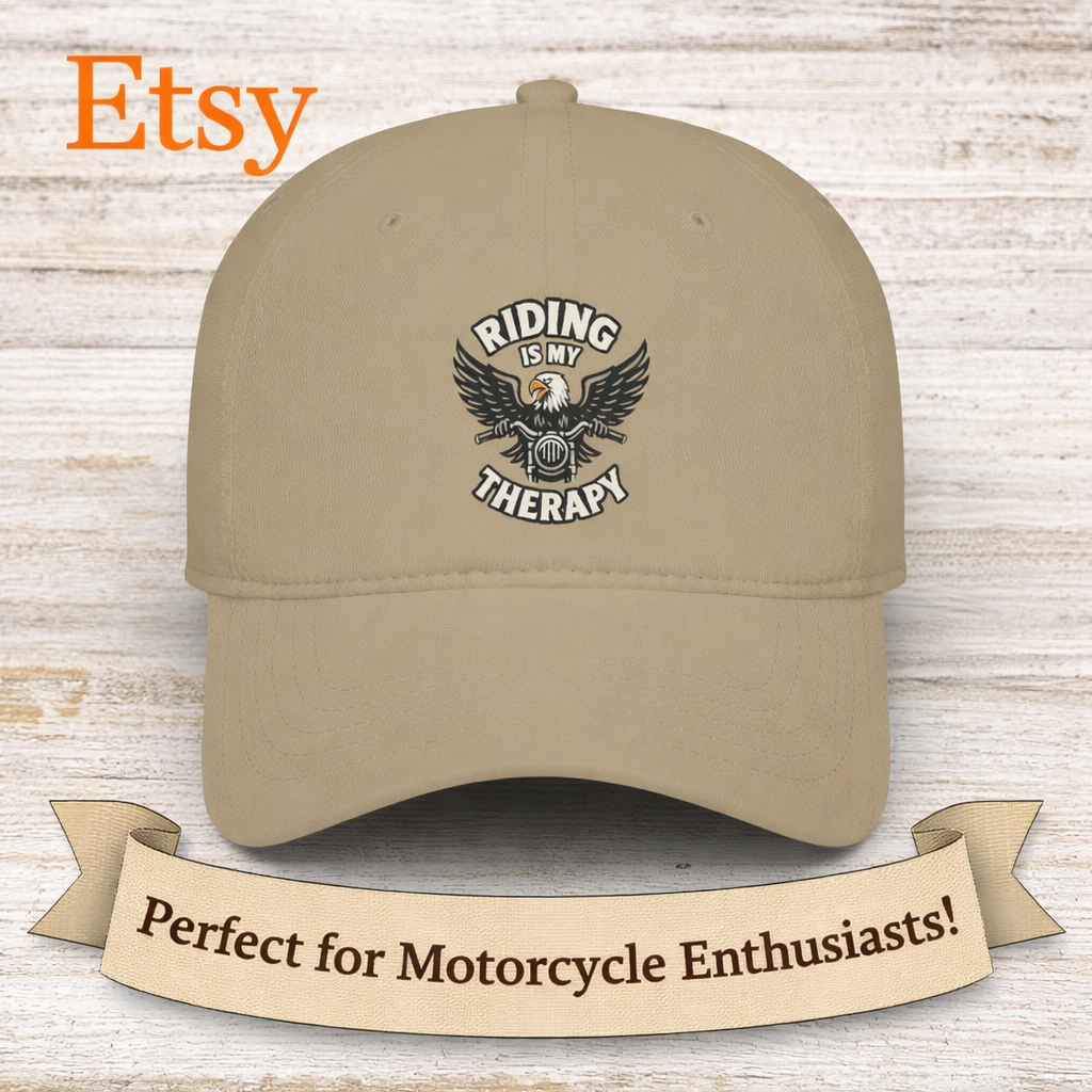 Riding Is My Therapy Hat Harley Inspired Biker Cap Gift for Motorcyclist 4 colors