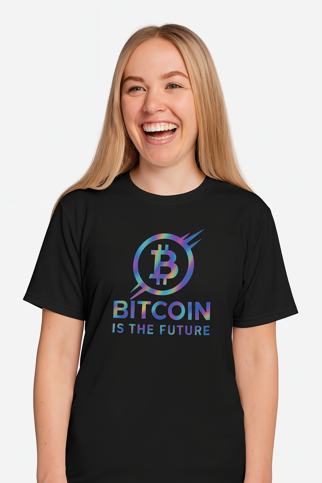 Holographic Bitcoin is the Future T-Shirt Step into the Next Era of Money with this bold tee 4 colors 100% polyester