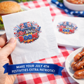 Red White & Boom Napkins USA 250th Anniversary Napkins 4th of July Patriotic Decor America 250 Celebration (50 or 100 Count) 2 sizes