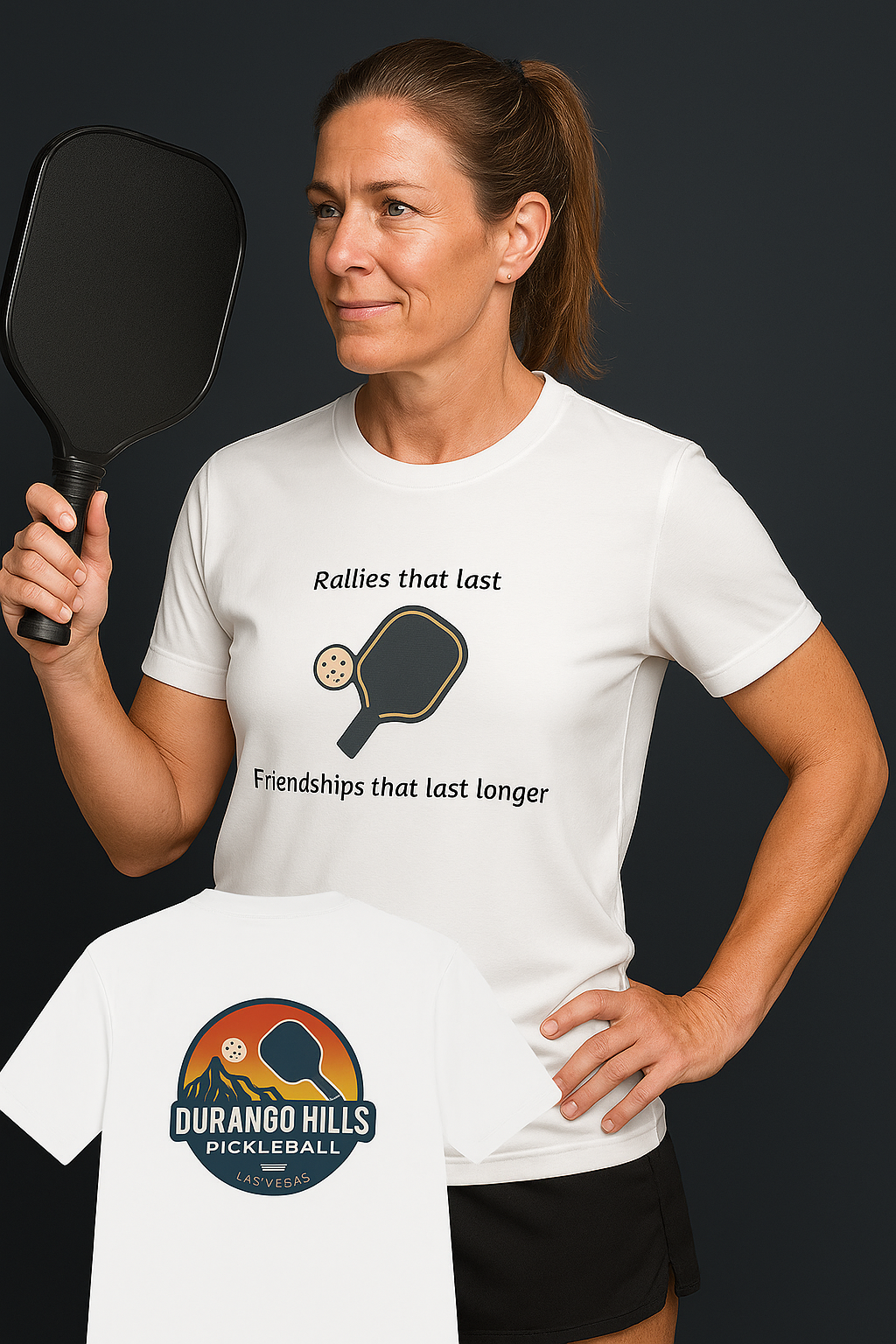 Rallies That Last Friendships that Last Longer Pickleball T-Shirt Tee Durango Hills Pickleball Club 5 colors 100% polyester