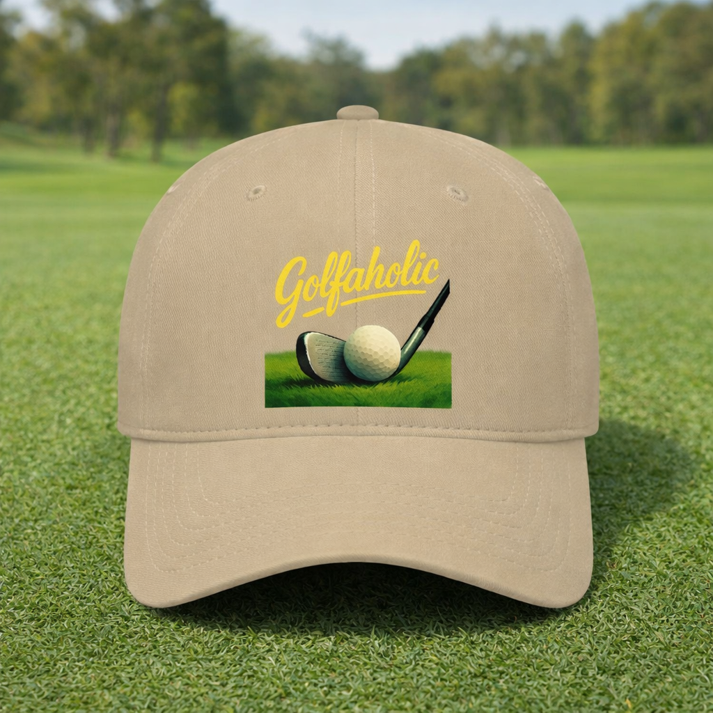 Golfaholic Hat Funny Golf Lover Dad Cap Golf Gift for Men Adjustable Beige Golf Cap Golfer Birthday Gift 4 colors
