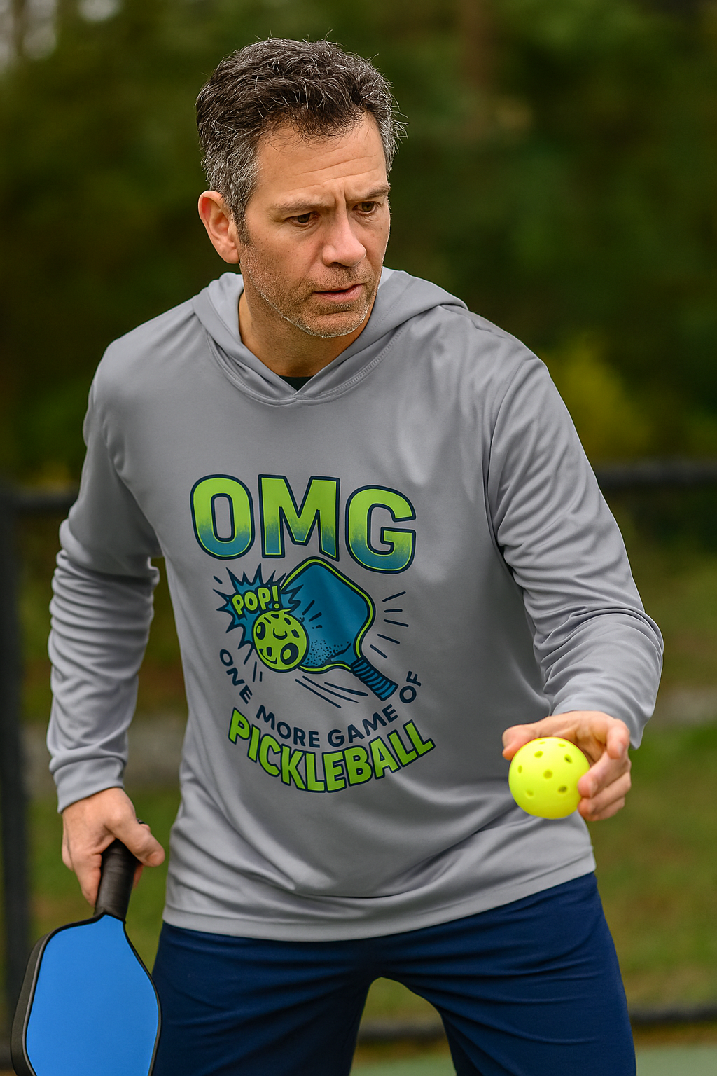 Men's 50 spf Pickleball Sun Hoodie Whether you are playing or just soaking up the sun this hoodie has got you covered-literally!