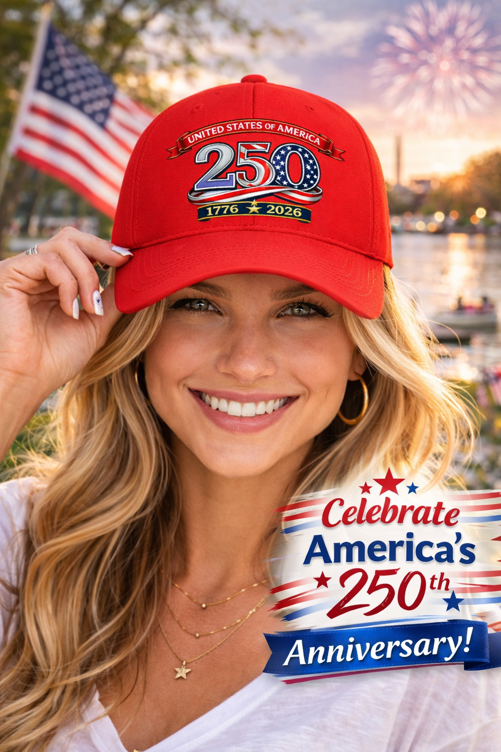 USA 250th Anniversary Hat Celebrate America 1776-2026 Cap Patriotic Baseball Hat July 4th America Gift 6 colors