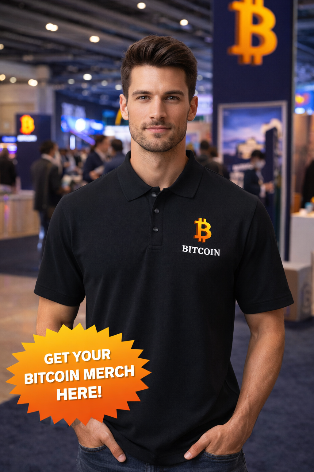 Bitcoin Polo Shirt Crypto Golf Polo BTC Logo Shirt Bitcoin Cryptocurrency Polo Gift Digital Currency Merch 6 colors 100% cotton