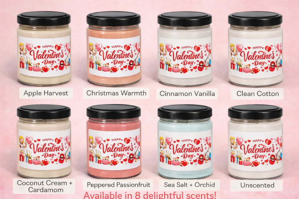 Valentine's Day Candle Romantic Gift for Her or Him Love Decor Cozy Valentine Gift Scented Soy Candle 9oz