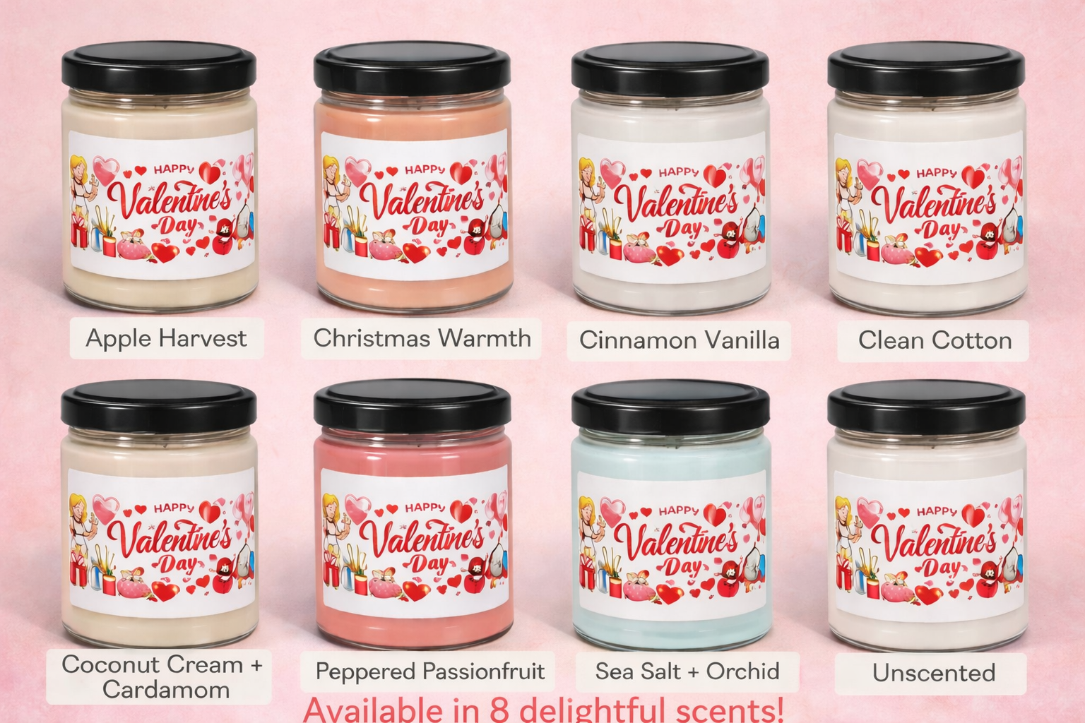 Valentine's Day Candle Romantic Gift for Her or Him Love Decor Cozy Valentine Gift Scented Soy Candle 9oz