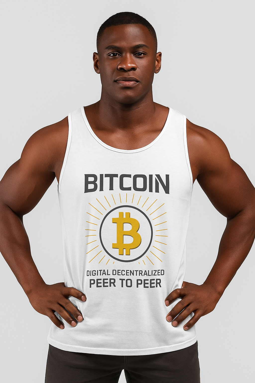 Bitcoin Tank Top Digital-Decentralized-Peer to Peer Wear the Revolution, Own the Future 4 colors 100% cotton