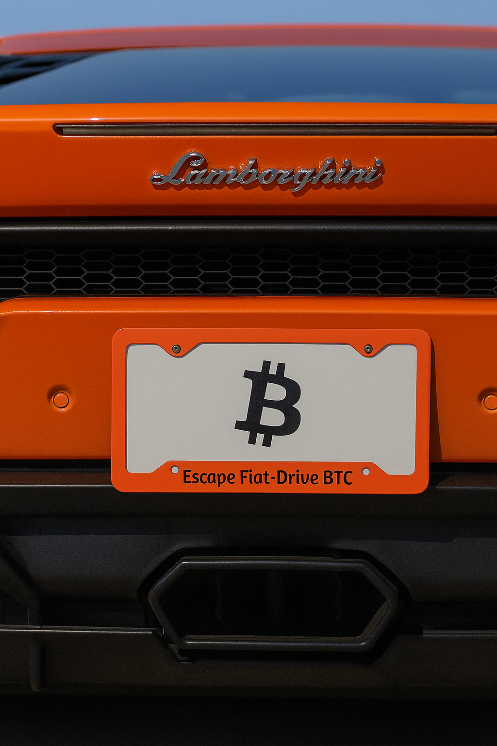 Escape Fiat Drive BTC Bitcoin Metal License Plate Frame