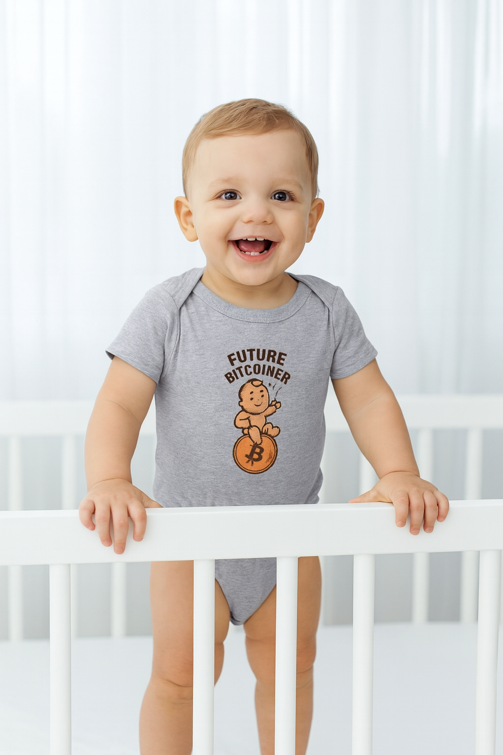 Future Bitcoiner Baby Onesie Cute Crypto Infant Bodysuit Bitcoin Baby Shower Gift 6 colors 100% cotton
