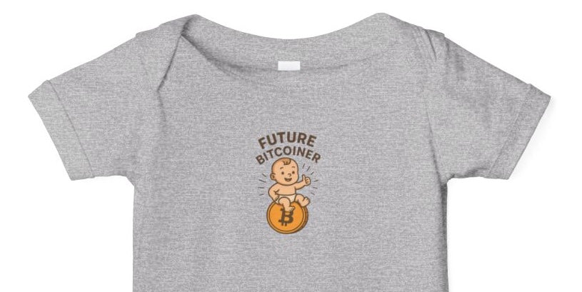 Future Bitcoiner Baby Onesie Cute Crypto Infant Bodysuit Bitcoin Baby Shower Gift 6 colors 100% cotton