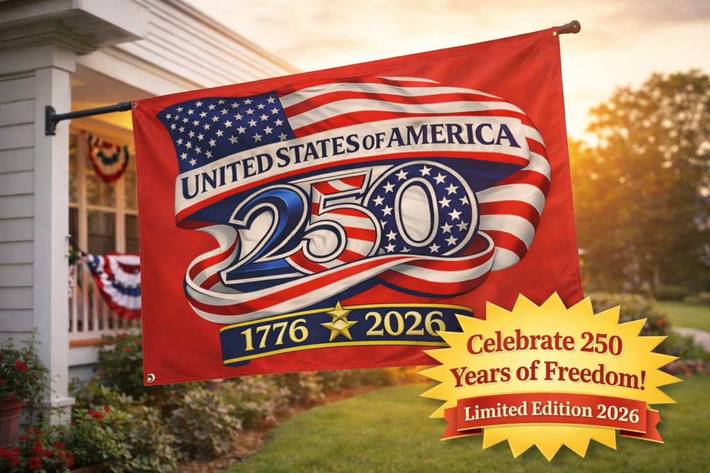 USA 250th Anniversary Flag 3 x 5 Double Sided 1776-2026 Patriotic Outdoor Banner Polyester Flag with Grommets
