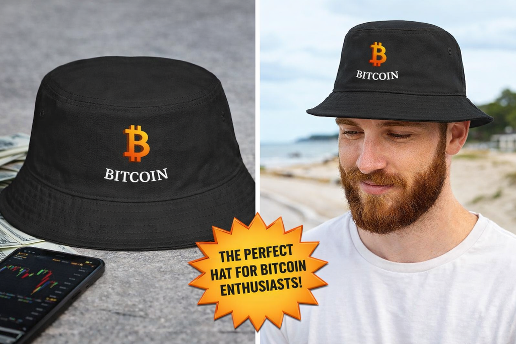Bitcoin Bucket Hat BTC Crypto Hat Streetwear Cap for Bitcoin Fans & Traders 7 colors 100% cotton