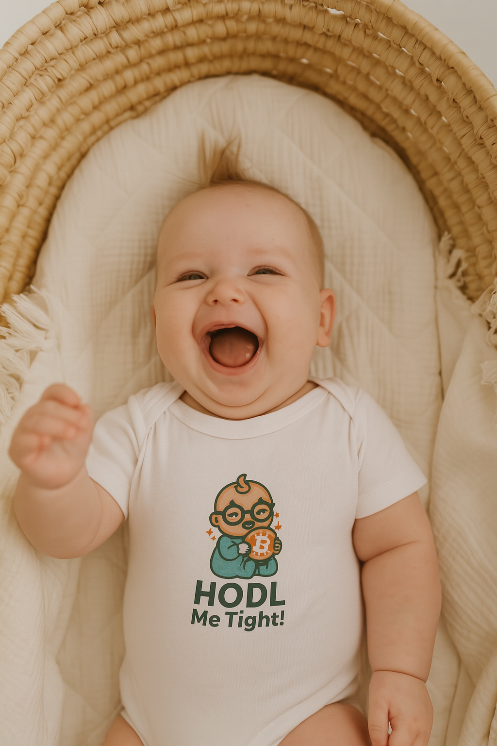 HODL Me Tight Bitcoin-inspired Infant Jersey One Piece 6 colors 100% cotton