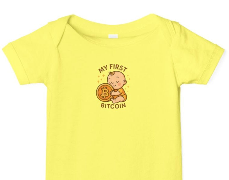 My First Bitcoin Baby Onesie Cute Crypto Infant Bodysuit Future Bitcoiner Gift 6 colors 100% cotton