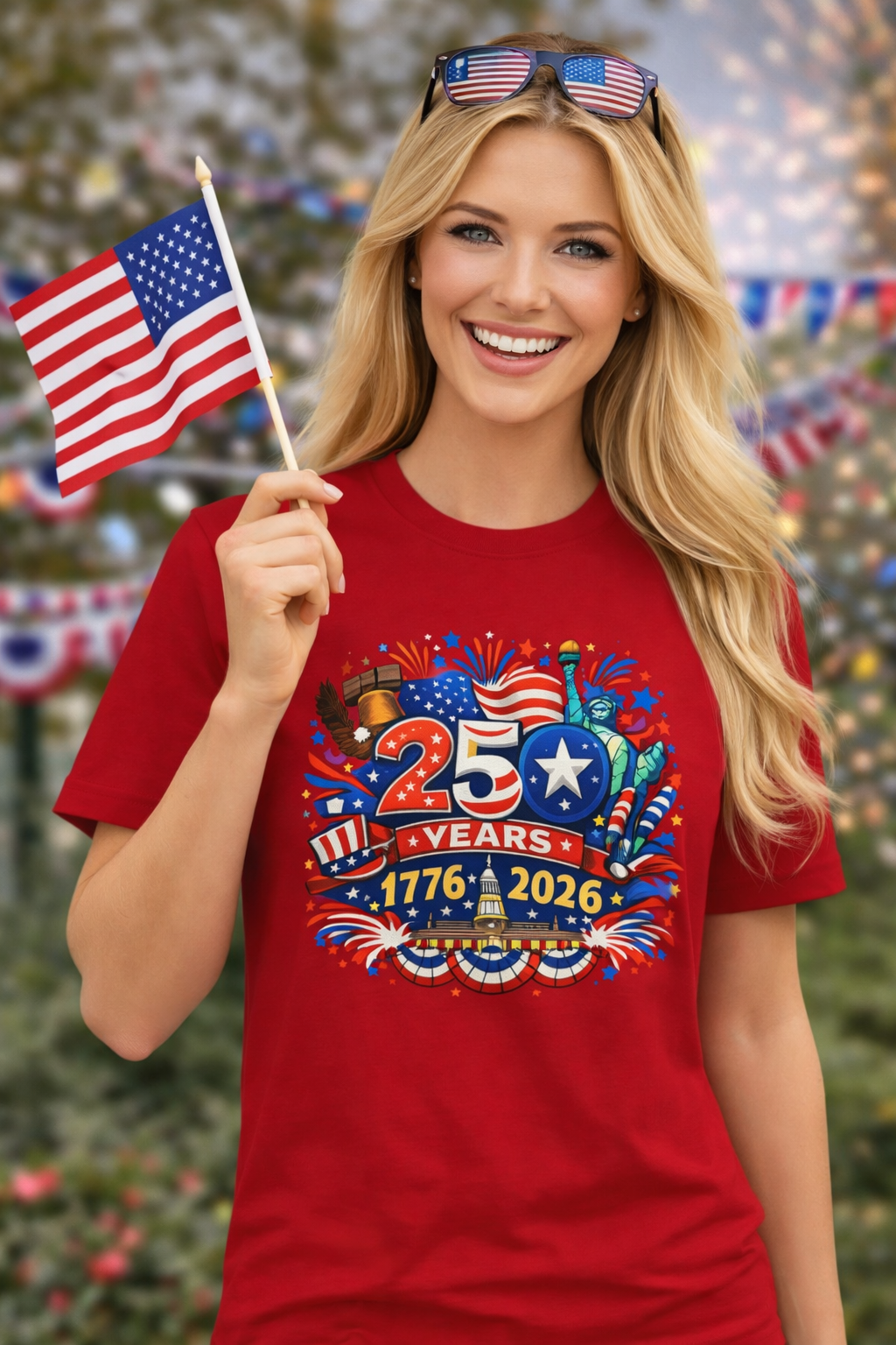Amerika 250 Jahre T-Shirt 1776-2026 T-Shirt USA Unabhängigkeits-Jubiläum T-Shirt Vierter Juli T-Shirt 6 Farben 100% Baumwolle