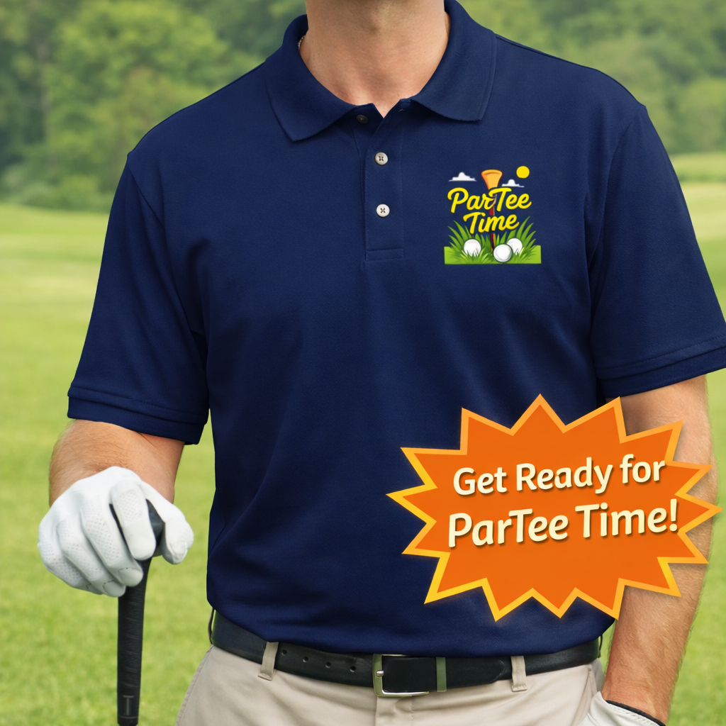 Par-Tee Time Golf Polo Shirt Funny Golfer Polo Mens Golf Shirt Golf Lover Gift Casual Golf Apparel 5 colors 100% cotton
