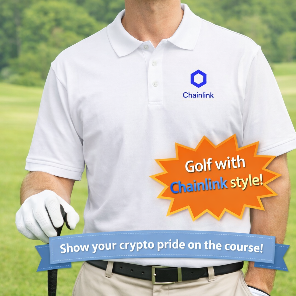 Chainlink LINK Crypto Polo Shirt for Men Blockchain Logo Polo Web3 Crypto Apparel Crypto Enthusiast Gift 5 colors 100% cotton
