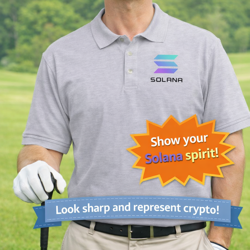 Solana Polo Shirt SOL Crypto Polo Solana Logo Shirt Crypto Blockchain Conference Gift for Solana Holder 5 colors 100% cotton