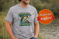Hooked on Fishing T-Shirt Bass Fishing Graphic Tee for Anglers 8 colors 100% cotton