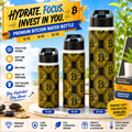 Bitcoin Stainless Steel Water Bottle Black And Gold Crypto Bottle (3 sizes)