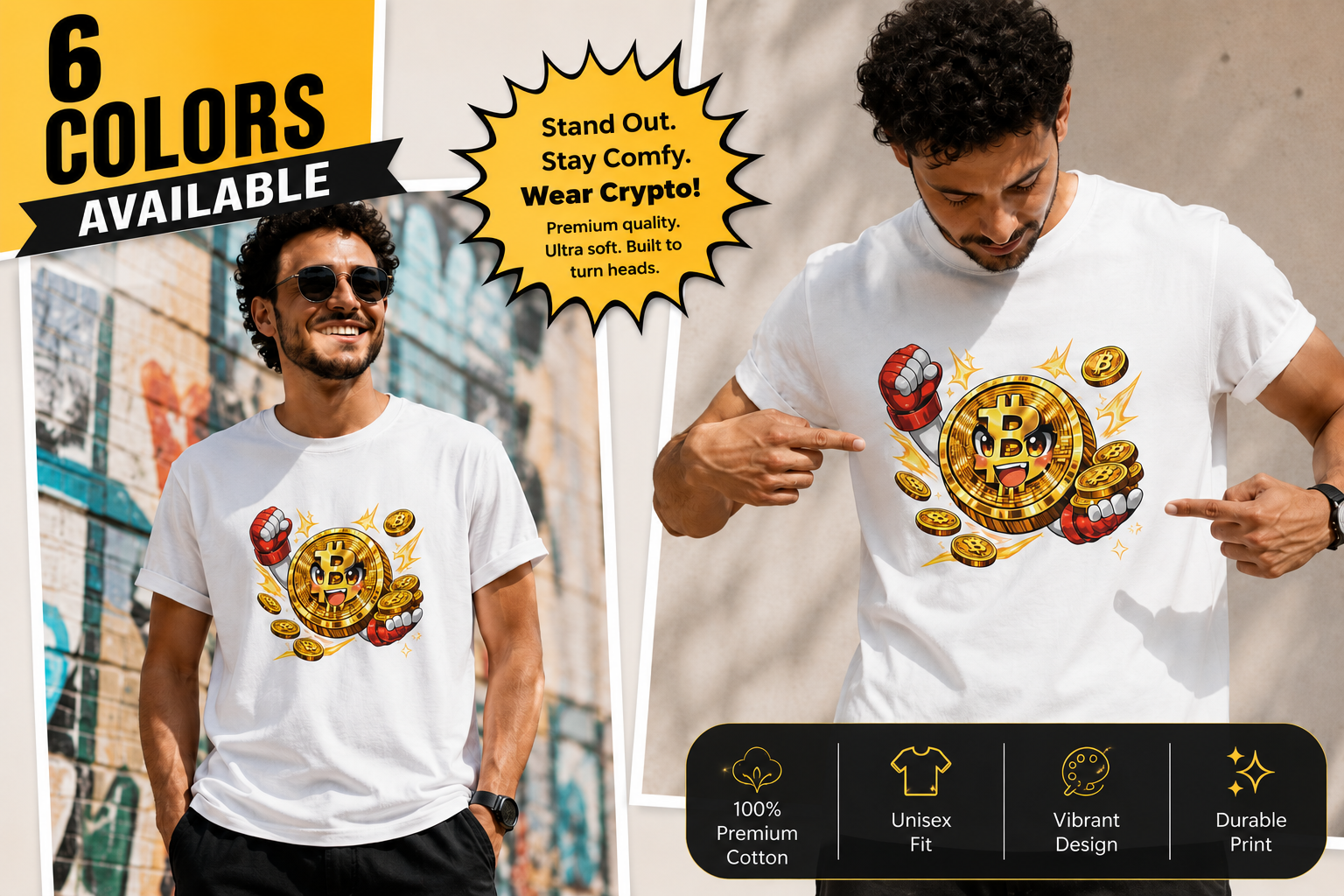 Anime Bitcoin Krypto T-Shirt Lustig Kawaii BTC Grafik Tee 6 Farben 100% Baumwolle