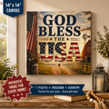 God Bless the USA 14" x 14" Patriotic Canvas Wall Art