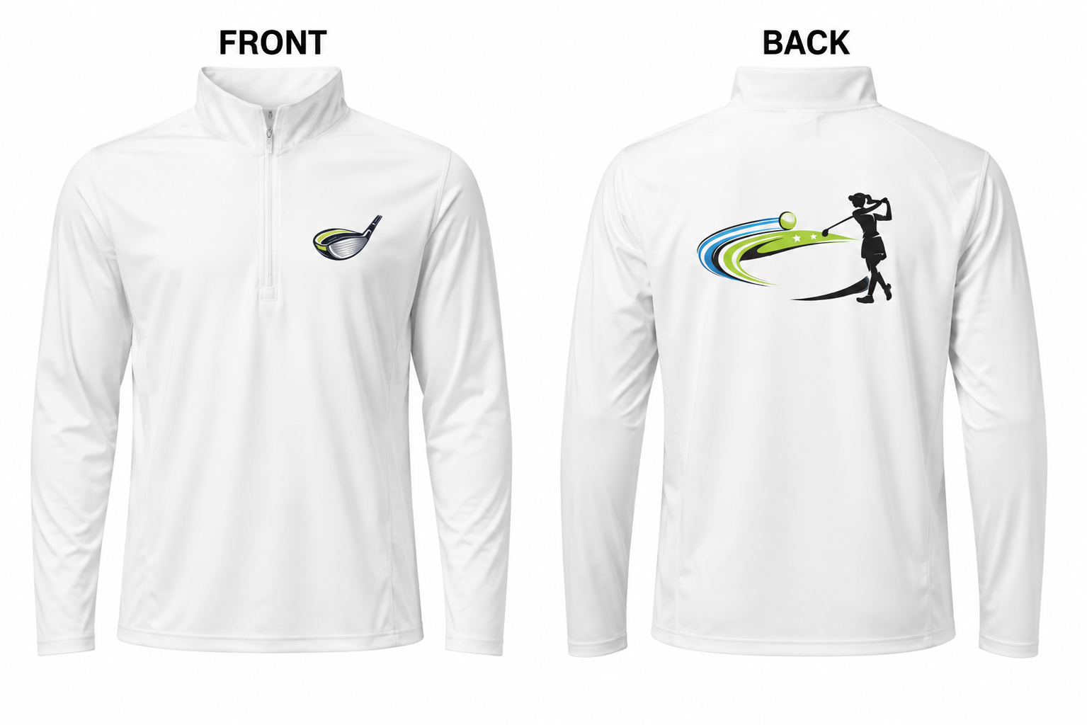 Women's Golf Lightweight Quarter-Zip Athletic Pullover Moisture-Wicking Performance Jacket White 