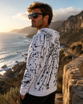 Black Paint Splatter UPF 50+ Performance Men's Sport Hoodie
