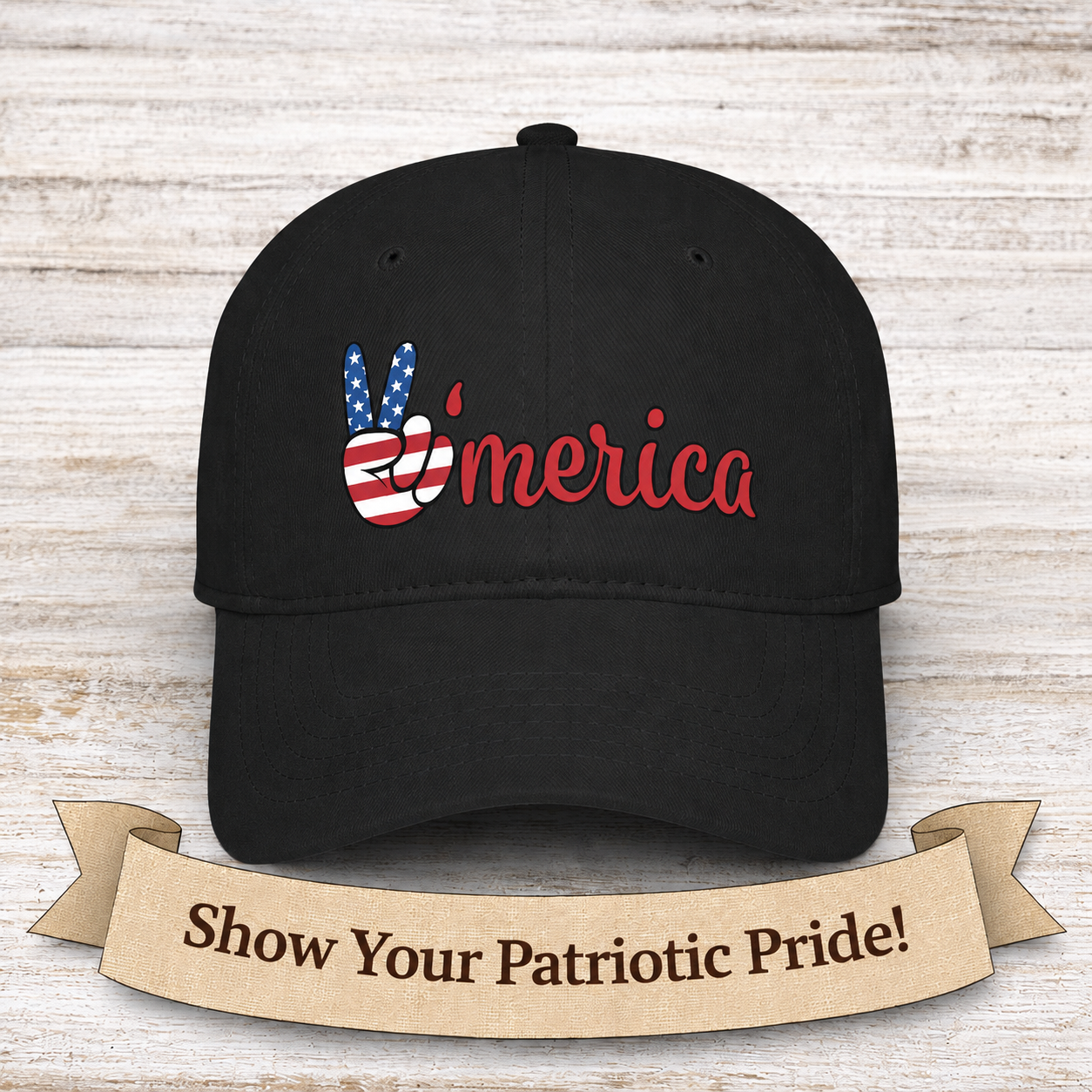 Sats and Stripes America Hat Patriotic Peace Sign Cap USA Flag Hat Fourth of July Cap Patriotic Gift Black
