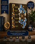 SatsandStripes.com Pisces Zodiac Canvas Wall Art – 9" x 12" Elegant Fish Astrology Décor & Birthday Gift