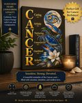 SatsandStripes.com Cancer Zodiac Canvas Wall Art – 9" x 12" Blue Crab Astrology Décor & Birthday Gift