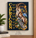 SatsandStripes.com Capricorn Zodiac Canvas Wall Art – Confident Ambitious Practical Astrology Decor – 12 x 9