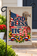 SatsandStripes.com God Bless the USA , 12 x 18 Garden Flag – Rustic Patriotic American Flag Yard Décor Outdoor Garden Banner