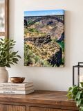 SatsandStripes.com Majestic Canyon Bridge 9 x 12 Canvas Wall Art – Scenic River Gorge Landscape | Rustic Nature & Travel Decor